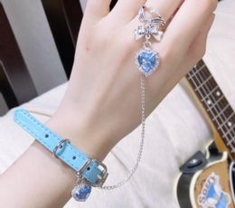 Link Bracelets Vintage Fashion Creative Bracelet Ring One Piece Elegant Temperament Leather Banquet Jewelry Accessories Gift