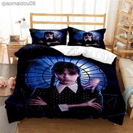 Wednesday Addams Fashion Digital Printing Bedding Set Duvet Cover Comforter Bed Single Twin Full Queen Youth Kids Girl Boys Gift