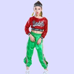 Gym Clothing Kids Dance Costumes For Jazz Long Sleeve Tops Pants Hip Hop Girls Ballroom Stage Street Performance Wear