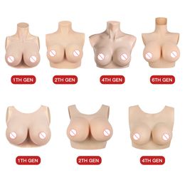 Breast Form KOOMIHO CDE Cup Fake Silicone Breast Forms Breathable Huge Boob Silicone Transgender Drag Queen Shemale Crossdresser Big Chest 230724