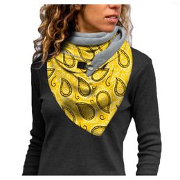 Scarves Fashion Retro Print Warm Soft Women Scarf With Clips Female Multi-Purpose Infinity Shawl Accessories