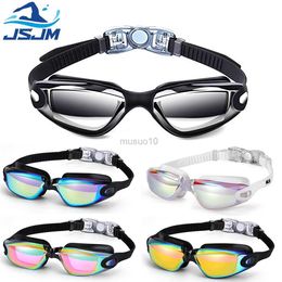 Goggles JSJM New Professional Adult Anti-fog UV Protection Lens Men Women Swimming Goggles Waterproof Adjustable Sile Swim Glasses HKD230725