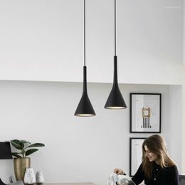 Pendant Lamps Modern Led Lights Black White Kitchen Bedroom Table Dining Room Hanging Lamp Lampshade Home Decor Fixtures