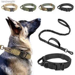 Tactical Dog Collar Military Adjustable Duarable Nylon Lead For Medium Large Walking Training Pet Accessory Breakaway Leash Rope L230620