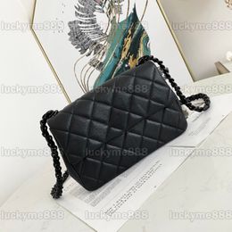 10A Mirror Quality Designers 24cm Small Panda Bags Luxurys Real Leather Calfskin Quilted Purse Womens So Black Flap Handbags Crossbody Shoulder Strap Chain Box Bags