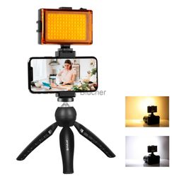 Tripods PULUZ mobile phone live streaming video collection video log kit with microphone desktop tripod fill light for video log recording x0724