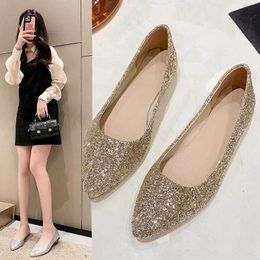Sandals Moraima Snc Brand Women Shoes Bling Sexy Mixed Colours Party Loafers Girls White Gold Flats Wedding Bride 230417