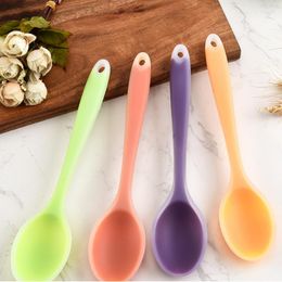 Spoons 1Pc Small Multicolor Silicone Spoon Heat Resistant Nonstick Kitchen Serving Stirring Mixing Tableware Utensil For Cooking