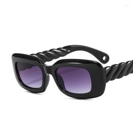 Sunglasses 2023 Fashion Square Jelly Coloured For Women Twist Legs Plain Street Shooting Eyeglasses Tide Wholesale