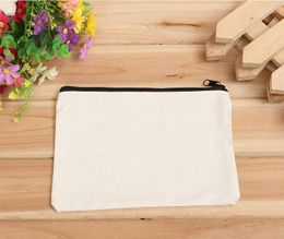 Gift Wrap 100pcs 19 15cm Blank Canvas Zipper Pencil Cases Cotton Cosmetic Bags Makeup Mobile Phone Clutch Bag Custom SN019