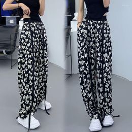 Women's Pants Y2k Sweatpants Women European And American High-waist Straight-leg Casual Panbreathablets Ribbon Rope Bow Loose Wide-leg