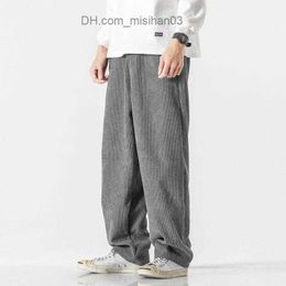 Men's Pants Men's Pants Corduroy Men Casual Loose Staight Pant 2021 Winter Fashion Pink Solid Colour Male Woman Trousers Streetwear Hip Hop Z230726