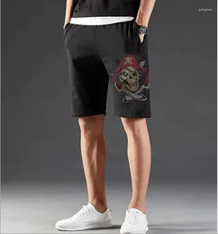 Men's Shorts Summer Short Pants Hip Hop Europe 2023 Male Trousers Mens Black Drill Rhinestones Fit