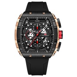 Wristwatches Mens Watches Fashion Sport Quartz Watch For Men Luxury Top Brand Waterproof Black Silicone Strap Relogio Masculino 230724