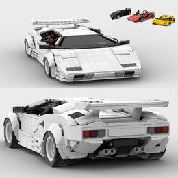 Blocks MOC Super Sports Car Cool Racing Building Block Model City Track Racer Countachs Vehicle Kids Toys Men s Collection Gift 230724