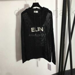 Women's Sweaters Designer women new hollow out sweaters knits tops with letters embroidery girls crop top shirt high end hoodie long sleeve stretch pullover 20SK