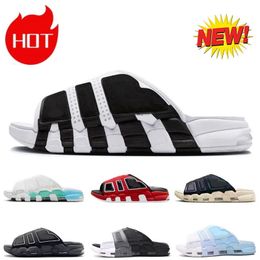 More Uptempos Slippers White Varsity Red Black Sanddrift Iridescent Grey Sole Men Slide Women Casual Sandals Pippen Outdoor Loafers Fashion Cushion Beach Shoes