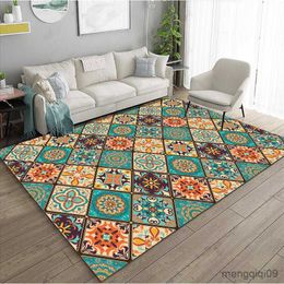 Carpets Vintage Bohemia Flower Pattern Living Room Rug Large Bedroom Decoration Bathroom Mat Carpet Area Rugs Home Decoration R230725