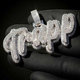 Custom "trapp" Name Pendant 925 Sterling Silver Moissanite Diamond Hip Hop Iced Necklace Pendant