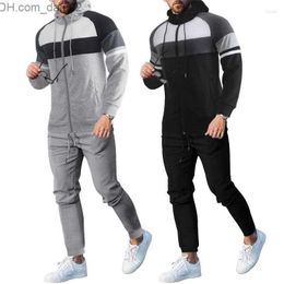 Men's Tracksuits Men's Tracksuits Men's Autumn And Winter Colourful Hooded Sports Suit Men Korean Version Of The Sweater Casual Loose Two-piece Z230725