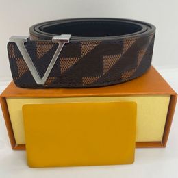 2023 belt men desinger belt luxury belt fashion womens leather belt luxury V letter design belts waistband big gold sliver black buckle High Quality women belt m belt