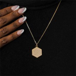 Pendant Necklaces Surat Al-Fatiha Necklace Stainless Steel Muslim Arabic Pendant Religious Islam Jewellery For Women Ramadan Gift J230725