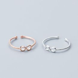 Cluster Rings 925 Sterling Silver For Women Girls Bow Shape Ring Trendy Elegant Creative Design Irregular Adjustable Party Fine Jewellery