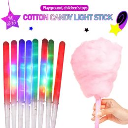 Non-disposable Food-grade Light Cotton Candy Cones Colourful Glowing Luminous Marshmallow Sticks Flashing Key Christmas Party LL