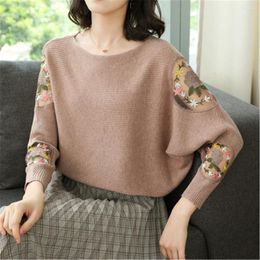 Women's Sweaters Pullover Women Solid Spring Lace Up Stylish Side-slit Korean Style Leisure 3XL Loose Chic Womens All-match
