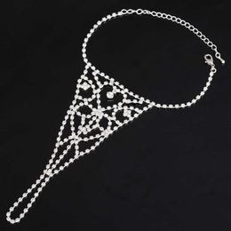 Rhinestone Slave Anklet Chain Eye Popping Body Jewelry Casual Beach Barefoot Sandal Silver Plated Foot Anklets for Women 230719