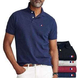 Men's Polos Good Quality Summer Brand Mens Short Sleeve Polos Shirts Casual Mens Cotton Lapel Polos Shirts Fashion Mens Slim Tops 230724