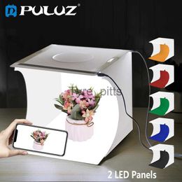 Flash Diffusers PULUZ Mini Photo Studio Light Box Foldable Dual LED Photography Lightbox Photo Shooting Tent Box Kit 6 Colors Backdrops Softbox x0724 x0724