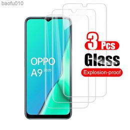 óculos Para OPPO A9 3PCS Vidro temperado para OPPO A9 A5 2020 protetor de tela película protetora para oppo A 9 A 5 9A 5A Tremp glas L230619