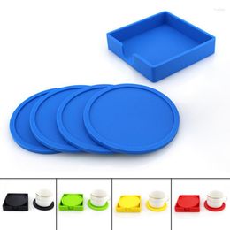 Table Mats 1 Set Silicone Drink Placemats Cup Pads Tray Kitchen Supplies Kit