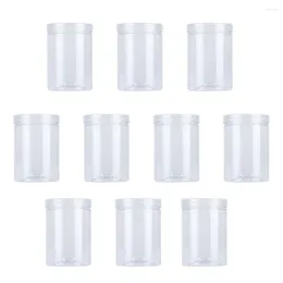 Storage Bottles 10 Pcs Nut Jar Transparent Cookie Plastic Food Jars Containers Lids Biscuit Tea Clear Candy