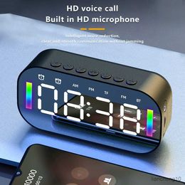 Portable Speakers Wireless Bluetooth Speaker FM Sound Box Desktop Alarm Clock Subwoofer Music Player Card Bass Speaker Boom For All Phone R230725