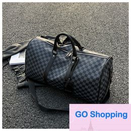 Simple Large Capacity Plaid Travel Bags Fitness Yoga Messenger Bags Fashion Portable Boarding Bag