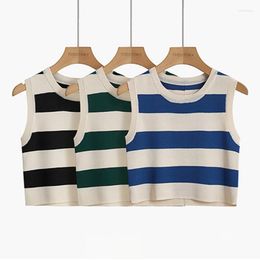 Women's Tanks Sleeveless Summer Vintage Tank Tee Y2K Women Fashion Basic Vest Sexy Cami Casual Sweet Patchwork Striped Female Clothing Top