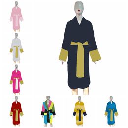 Men Jacquard Sleepwear Robes Women Baroque Robe with Waist Belt Womens Mens Winter Bath Robe Thick Dressing Gowns
