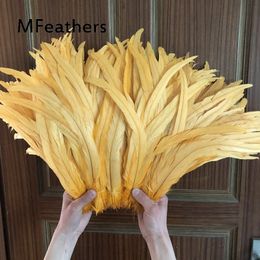 Other Hand Tools Wholesale 100PCS Gold Yellow Dyed 30-35 CM 12-14 Inches Rooster feathers OR Chicken feather For DIY Handmade Clothes Accessorys 230724