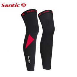 Arm Leg Warmers Santic Cycling Leg Warmers Thermal Fleece Windproof Soft Shell Knee Sleeve Breathable MTB Mountain Bike Protect Cover Asian Size 230725