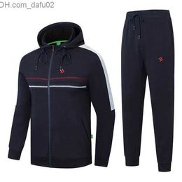 Men's Tracksuits Mens hooded Tracksuits Suits and color casual sports suit cardigan set fall winter men sweatshirt clothing Z230725