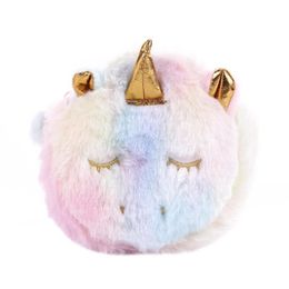 Portachiavi Cordini Unicorno Mini Portafoglio Portachiavi Bambole giapponesi Cartoon Donna Peluche colorato Morbido Borsa piccola per cavalli Regali per bambini Dhwpz