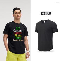 Men's T Shirts 2023 Quick Dry T-Shirt Round Neck Short Sleeve Sports Summer Running Moisture Absorption Polyester Clothes Custom LOGO