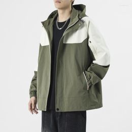 Men's Jackets Fashionable Function Windproof Colour Block Hooded Jacket For Men And Women Spring Loose Coat
