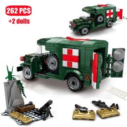 Blocks MIlitary US Army WW2 T214 WC54 Ambulance Car Model Kit Building Sets Figures Soldiers Bricks Classic Kids Toys Boys Gift 230724