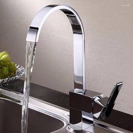 Kitchen Faucets Deck Mounted Square Copper Oil Bubbed Basin Waterfall Faucet Bathroom Table A And Cold Mixer