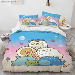 Japanese Cartoon Sumikko Gurashi Anime Bedding Set Kawaii Cute Sumikkogurashis Duvet Cover Quilt Cover case Queen King L230704