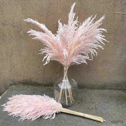 Dried Flowers 10Pcs Pink Large Dried Grass Real Flower Wedding Decor Natural Plants Home Fall Decor DIY Birthday Cake Decoration R230725
