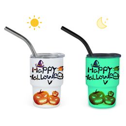 Glow in Dark 3oz Sublimation Shot Glass Wine Tumblers Stainless Steel Water Bottle With Lid And Straw Z11